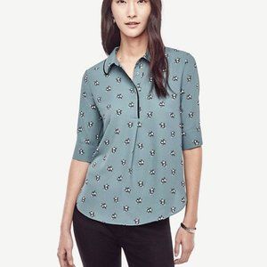 Ann Taylor Bouquet Mixed Media Top